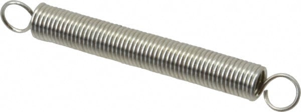 Extension Spring: 0.187" OD, 2.33 lb Max Load, 2.91" Extended Length, 0.023" Wire Dia