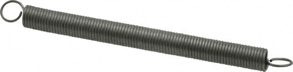 Extension Spring: 0.187" OD, 2.39 lb Max Load, 4.43" Extended Length, 0.023" Wire Dia, Cross-Over