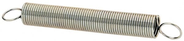 Extension Spring: 0.312" OD, 2.61 lb Max Load, 5.92" Extended Length, 0.0286" Wire Dia, Cross-Over
