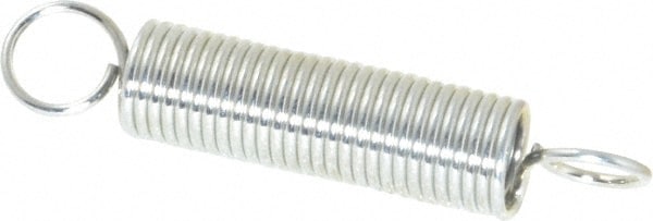 Extension Spring: 0.312" OD, 4.64 lb Max Load, 2.98" Extended Length, 0.0348" Wire Dia, Cross-Over