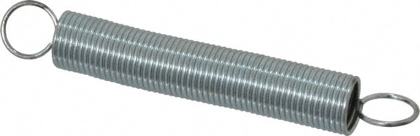 Extension Spring: 0.375" OD, 3.81 lb Max Load, 6.06" Extended Length, 0.0348" Wire Dia, Cross-Over