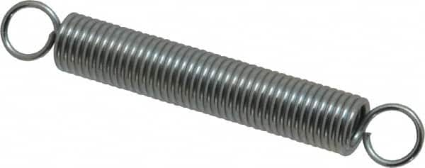 Gardner Spring ME41C Extension Spring: 0.375" OD, 9.53 lb Max Load, 4.19" Extended Length, 0.0475" Wire Dia, Cross-Over 