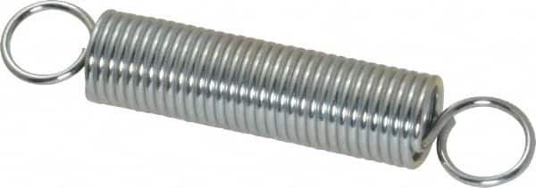 Gardner Spring E43C Extension Spring: 0.437" OD, 8 lb Max Load, 4.2" Extended Length, 0.0475" Wire Dia, Cross-Over 