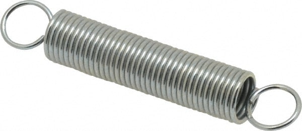 Extension Spring: 0.437" OD, 8.03 lb Max Load, 4.82" Extended Length, 0.0475" Wire Dia, Cross-Over