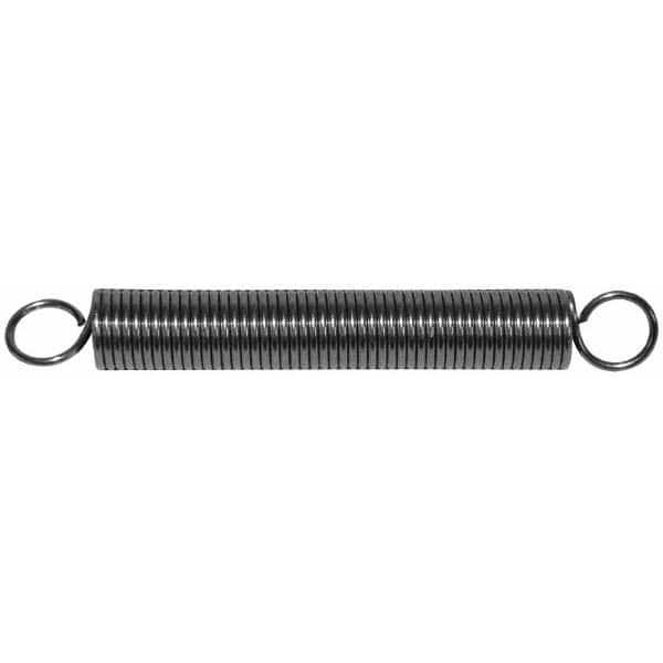 Gardner Spring E41C-SS Extension Spring: 0.375" OD, 10.03 lb Max Load, 4.52" Extended Length, 0.0475" Wire Dia, Cross-Over 