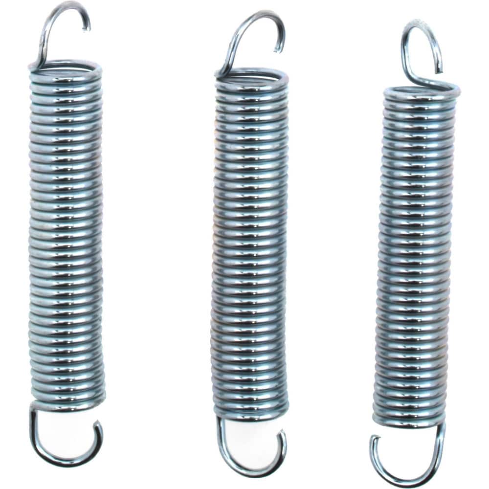 Extension Spring: 0.64" OD, 26.4 lb Max Load, 5.87" Extended Length, 0.08" Wire Dia