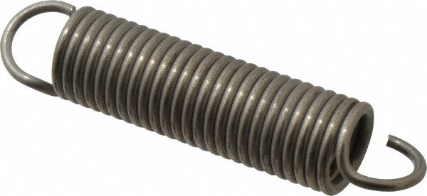 Extension Spring: 0.84" OD, 43.65 lb Max Load, 6.01" Extended Length, 0.1055" Wire Dia
