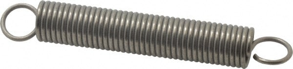 Extension Spring: 0.58" OD, 21.62 lb Max Load, 6.52" Extended Length, 0.072" Wire Dia