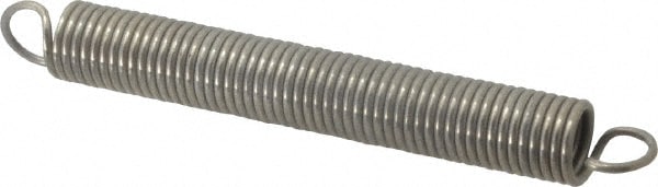 Extension Spring: 0.73" OD, 33.97 lb Max Load, 9.44" Extended Length, 0.0915" Wire Dia