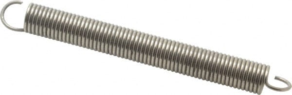 Extension Spring: 0.64" OD, 26.38 lb Max Load, 10.17" Extended Length, 0.08" Wire Dia