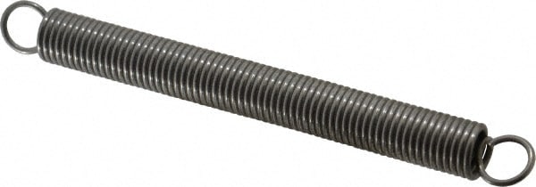 Extension Spring: 0.58" OD, 21.64 lb Max Load, 10.34" Extended Length, 0.072" Wire Dia