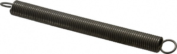 Extension Spring: 0.5" OD, 16.7 lb Max Load, 10.52" Extended Length, 0.0625" Wire Dia
