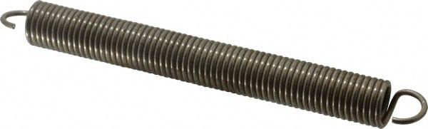 Extension Spring: 0.84" OD, 43.71 lb Max Load, 13.05" Extended Length, 0.1055" Wire Dia