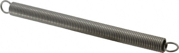 Extension Spring: 0.58" OD, 21.64 lb Max Load, 14.22" Extended Length, 0.072" Wire Dia