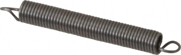 Extension Spring: 1/16" OD, 0.32 lb Max Load, 1.31" Extended Length, 0.007" Wire Dia