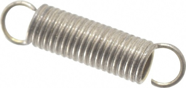 Extension Spring: 3/32" OD, 1 lb Max Load, 0.66" Extended Length, 0.012" Wire Dia