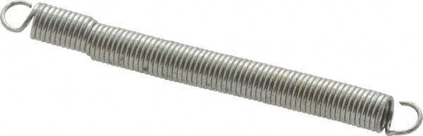 Extension Spring: 3/32" OD, 1 lb Max Load, 2.1" Extended Length, 0.012" Wire Dia