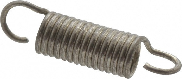 Extension Spring: 3/32" OD, 1.5 lb Max Load, 0.56" Extended Length, 0.014" Wire Dia