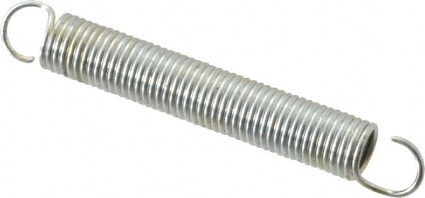 Extension Spring: 3/16" OD, 2.5 lb Max Load, 2-3/4" Extended Length, 0.022" Wire Dia