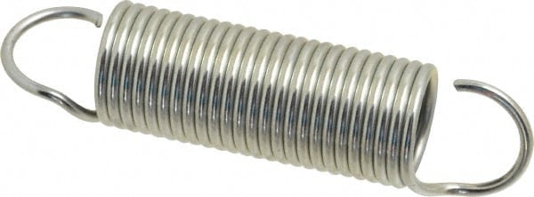 Extension Spring: 3/4" OD, 20.7 lb Max Load, 5.79" Extended Length, 0.075" Wire Dia