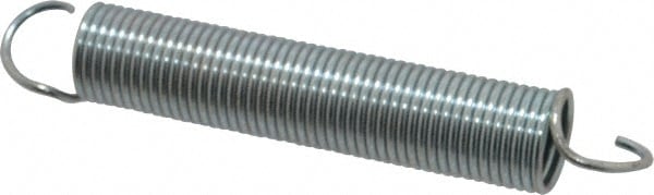 Extension Spring: 3/4" OD, 20.7 lb Max Load, 11.03" Extended Length, 0.075" Wire Dia