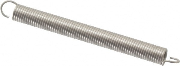 Extension Spring: 3/32" OD, 0.87 lb Max Load, 2.08" Extended Length, 0.012" Wire Dia