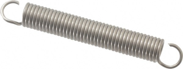 Extension Spring: 3/16" OD, 3.74 lb Max Load, 2.31" Extended Length, 0.026" Wire Dia