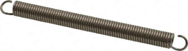 Extension Spring: 3/8" OD, 15.22 lb Max Load, 7.08" Extended Length, 0.055" Wire Dia