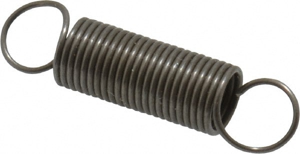 Extension Spring: 0.18" OD, 1.66" Extended Length, 0.018" Wire Dia