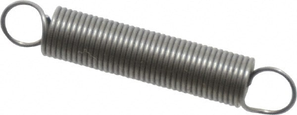 Extension Spring: 0.18" OD, 2.46" Extended Length, 0.018" Wire Dia