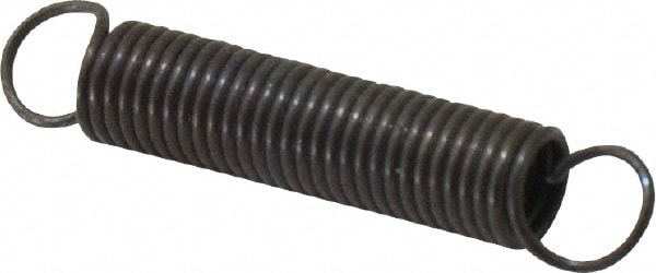 Extension Spring: 0.18" OD, 1.86" Extended Length, 0.022" Wire Dia