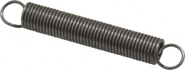 Extension Spring: 0.18" OD, 2.43" Extended Length, 0.022" Wire Dia