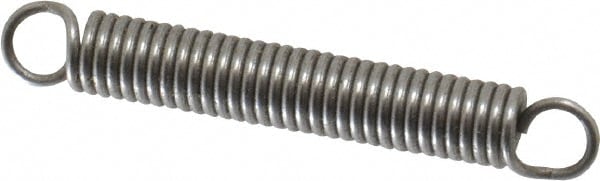 Extension Spring: 0.18" OD, 1.84" Extended Length, 0.029" Wire Dia