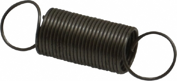 Extension Spring: 0.24" OD, 2.68" Extended Length, 0.018" Wire Dia
