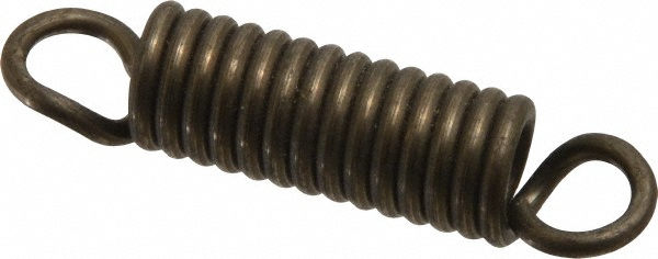 Extension Spring: 0.3" OD, 1.56" Extended Length, 0.055" Wire Dia