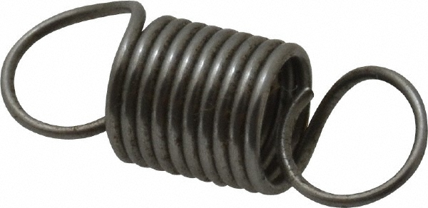 Extension Spring: 0.36" OD, 1.68" Extended Length, 0.037" Wire Dia