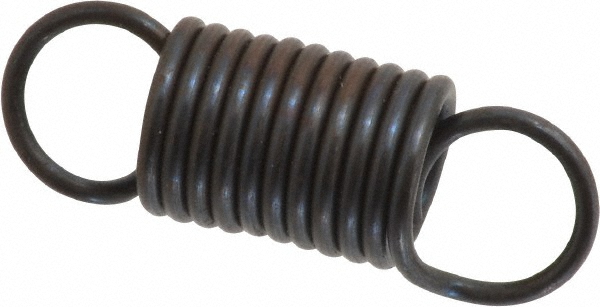 Extension Spring: 0.36" OD, 1.43" Extended Length, 0.045" Wire Dia