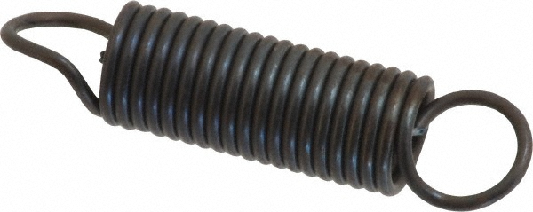 Extension Spring: 0.36" OD, 2.47" Extended Length, 0.045" Wire Dia