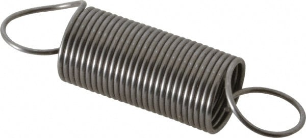 Extension Spring: 0.5" OD, 6.12" Extended Length, 0.037" Wire Dia