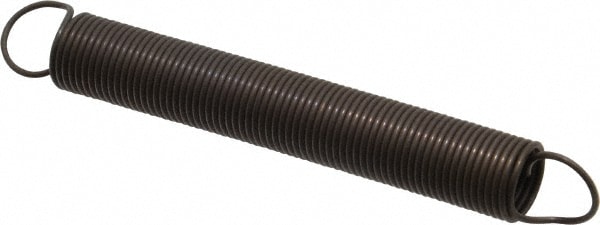 Extension Spring: 0.5" OD, 11.39" Extended Length, 0.045" Wire Dia