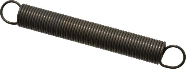 Extension Spring: 0.5" OD, 8.38" Extended Length, 0.055" Wire Dia