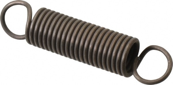 Extension Spring: 0.5" OD, 3.65" Extended Length, 0.063" Wire Dia
