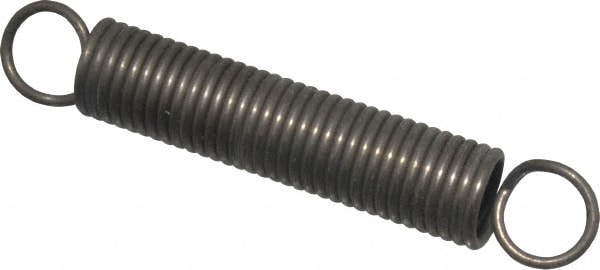 Extension Spring: 0.5" OD, 5.1" Extended Length, 0.063" Wire Dia