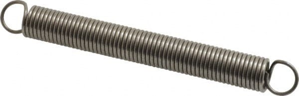 Extension Spring: 0.5" OD, 8.06" Extended Length, 0.063" Wire Dia