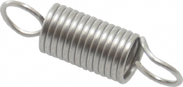 Extension Spring: 0.18" OD, 1.01" Extended Length, 0.022" Wire Dia