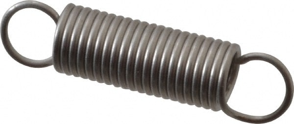 Extension Spring: 0.18" OD, 1.31" Extended Length, 0.022" Wire Dia
