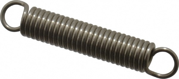 Extension Spring: 0.24" OD, 2.01" Extended Length, 0.037" Wire Dia