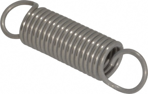 Extension Spring: 0.5" OD, 3.16" Extended Length, 0.063" Wire Dia