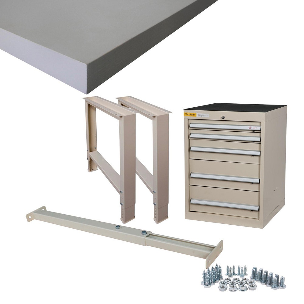 Stationary Modular Workstation: 30" Wide, 24" Deep, 32" High, 3,750 lb Capacity
