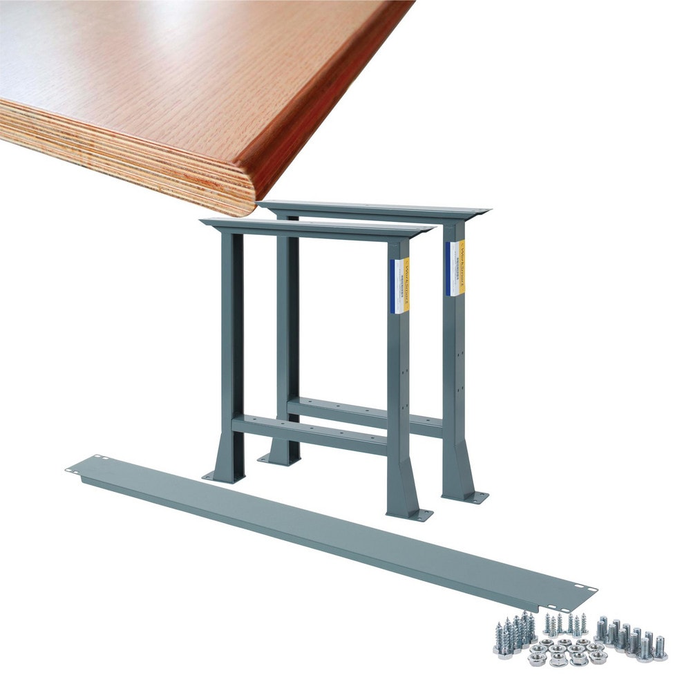 Stationary Industrial Work Bench: 30" Wide, 30" Deep, 34" High, 3,750 lb Capacity